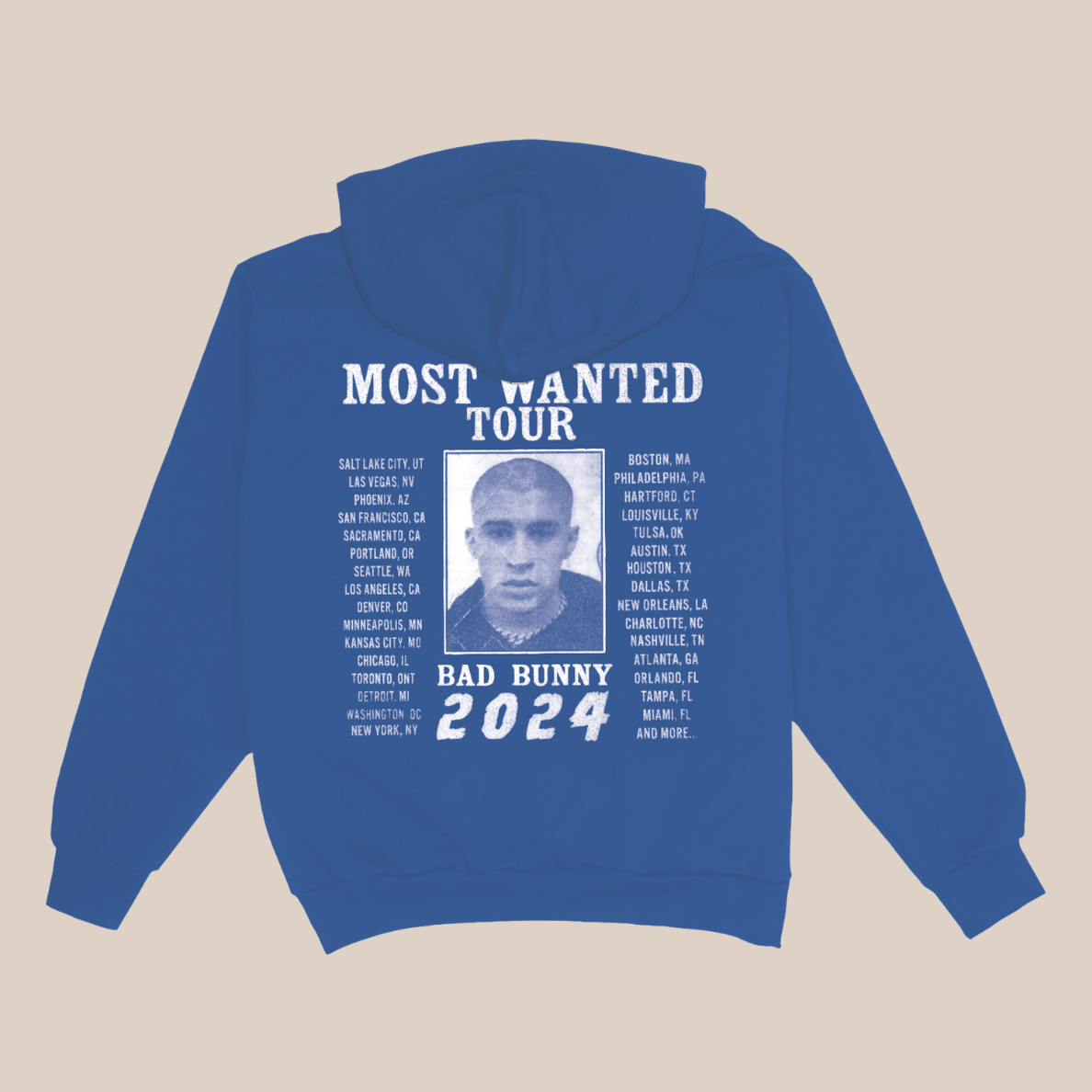 Bad Bunny Most Wanted Blue Hoodie