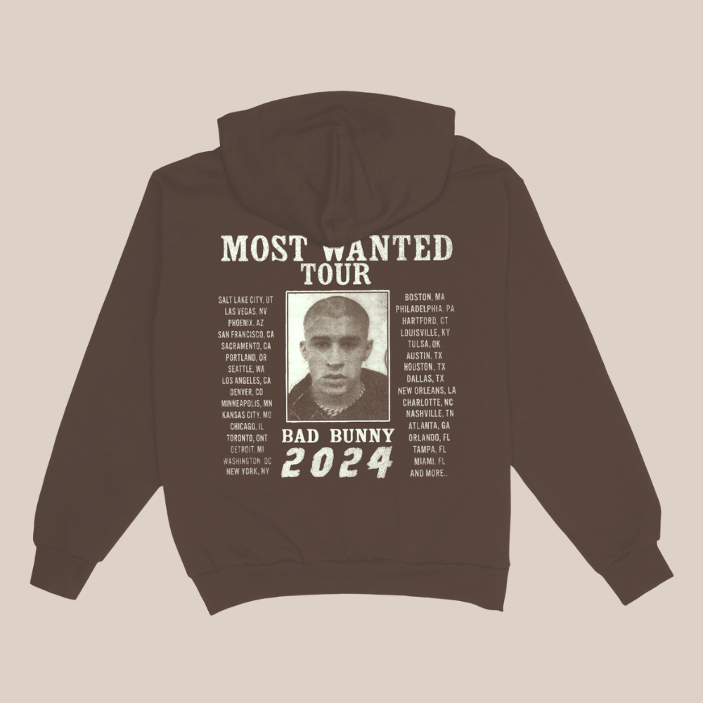 Bad Bunny Most Wanted Brown Hoodie